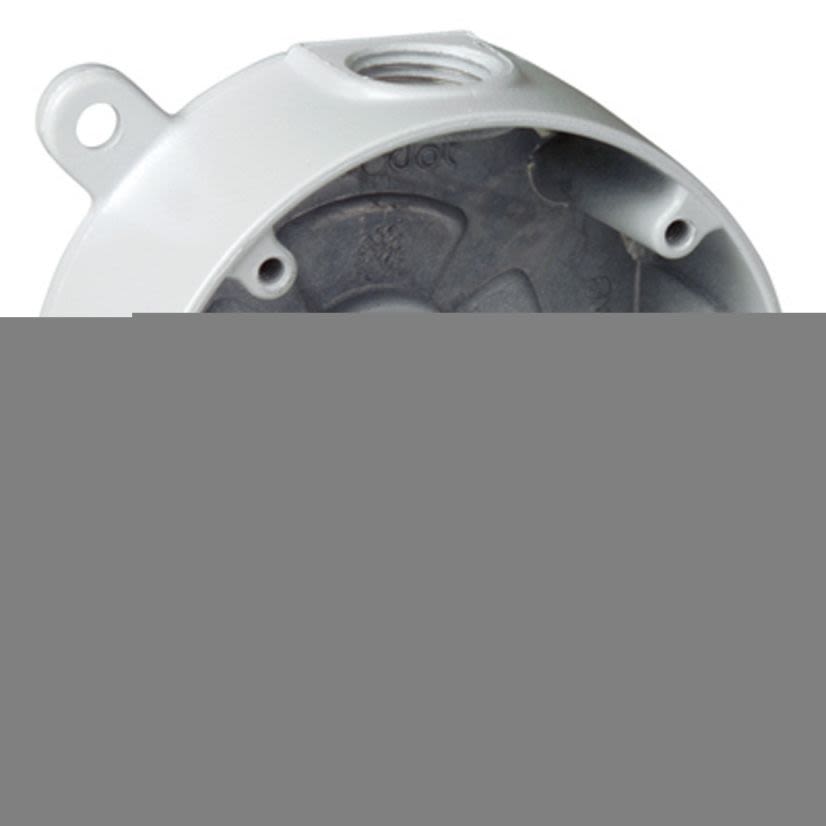 Red Dot DS-47-WH Outlet Box, Die Cast Aluminum, 16.3 cu-in Capacity, 5 Outlets, 2-7/16 in H x 4-1/8 in W